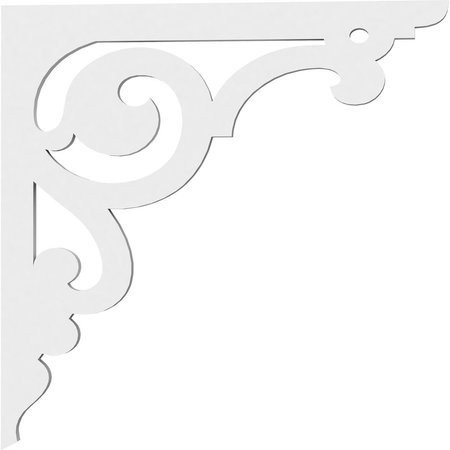 Ekena Millwork Hurley Architectural Grade PVC Bracket, 5/8"W X 16"D X 16"H BKTP01X16X16HU